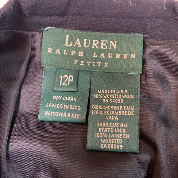 LAUREN RALPH LAUREN Wool pencil skirt zip closure back pocket lined size 12P - Picture 1 of 8